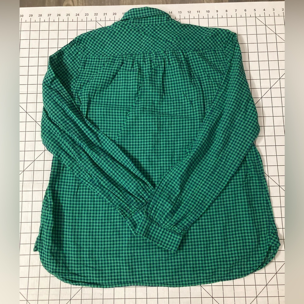 J. Crew Women’s Size 10 Blue/Green Checkered Button Down Shirt - Picture 8 of 8